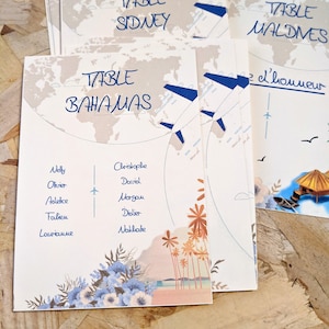 Travel Table Plan - Decorazione personalizzata del tavolo da viaggio per matrimoni