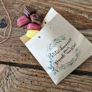 Sacchetto di caramelle personalizzato - Mini sacchetto di caramelle kraft per matrimoni, battesimi, compleanni