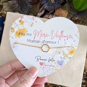 Bracelet "Bonne fête maman" - Carte + Bracelet personnalisé
