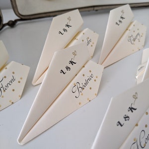 Segnaposto aereo origami, porta nome, matrimonio, battesimo personalizzabile