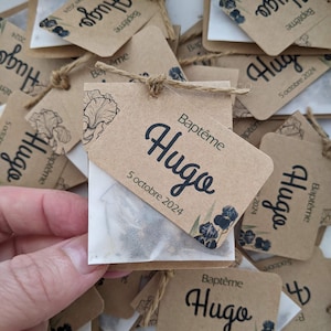 Sacchetto di semi per seminare Kraft, regalo per gli ospiti, battesimo, baby shower, matrimonio