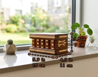 Hand-carved Transylvanian Motifs, Puzzle Box With 3 Hidden