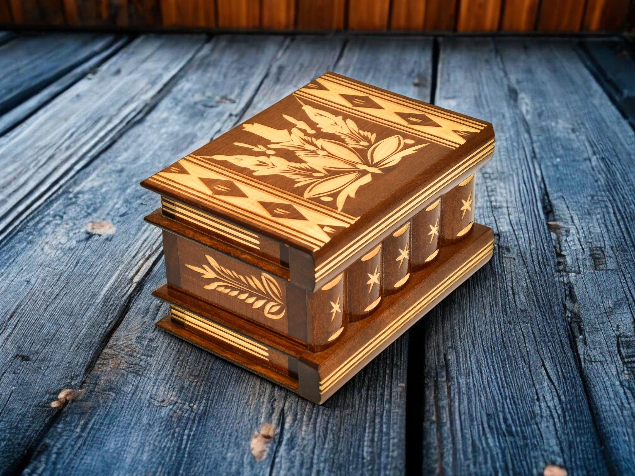 Puzzle Box, Wood Magic Secret, Brain Teaser, IQ Smart Box With