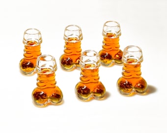 Shot Glasses Set of 6 for Vodka, Tequila, Liquor, Cocktail, Bachelorette Party, Funny Gifts, Bar Glasses, Whiskey Glasses, Glass 1.35oz40ml