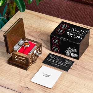 Puzzle Box, Small Wooden Box, Ring Box, Puzzle Box for Adults, Secret Box, Treasure Chest, Decorative Box, Brain Teaser Puzzles, Hidden