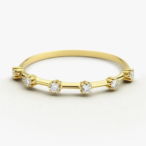 Diamond Wedding Ring in 14k Gold / Diamond Engagement Ring / Wedding Band / Gold Ring with Diamonds / Fine Jewelry 14k Gold
