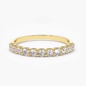 Diamond Wedding Band / 14k Gold Shared Prong Women's Diamond Wedding ...