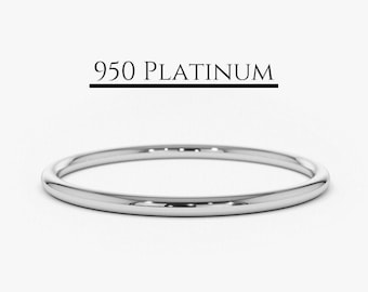 Platinum Wedding Band / 1.2MM Simple Platinum Wedding Band for Women / Thin Wedding Band