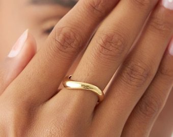 14k Solid Gold Ring, 14k Unique Amorphic Shape Figure Ring, Bold Statement Ring for Her, Stacking Gold Ring, Gold Birthday Gift Ideas