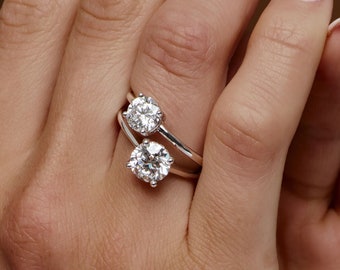 Round Diamond Engagement Ring, 0.75 - 1.50 ctw 14k Gold 4 Prong Basket Setting Round Lab Grown Diamond Engagement Ring, Wedding Ring Kate
