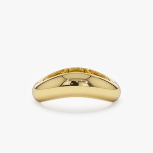 14k Solid Gold amorpher Ring, Bold Stacking Ring