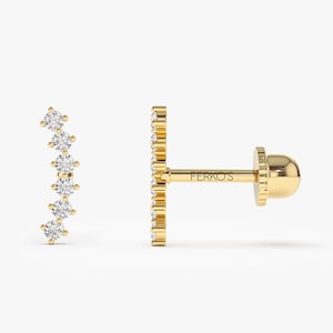 Diamond Cluster Helix Piercing / Screw Back Cartilage Earring /  Diamond Piercing / Diamond Stud Earrings by Ferkos Fine Jewelry