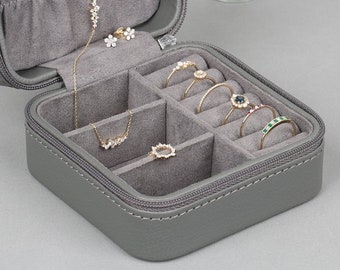 Estuche para joyas / Estuche de viaje para joyas / Estuche de viaje de cuero para joyas / Estuche de viaje