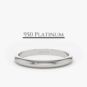 Platinum Ring / 2MM Platinum Dome Wedding Band /  Men and Women Platinum Wedding Ring by Ferko&#39;s Fine Jewelry