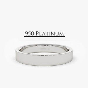 Platinum Ring / 3MM Platinum Flat Wedding Band / Men and Women Platinum Wedding Ring by Ferko's Fine Jewelry