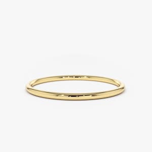 Gold Ring / 14K Solid Gold Round Wedding Band / 1.2 MM Yellow Gold Ring / Dainty Stacking Ring / Simple Delicate Ring / Thin wedding band 14k Gold