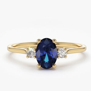 Sapphire Engagement Ring in 14k Gold