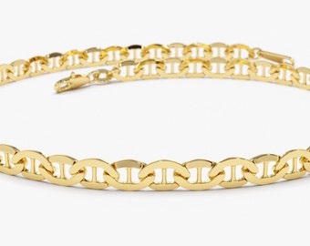 Gouden armband / Mariner schakelarmband / 14k goud 3,5 mm Mariner schakelarmband / 14k schakelarmband van Ferkos Fine Jewelry / Labor Day Sale