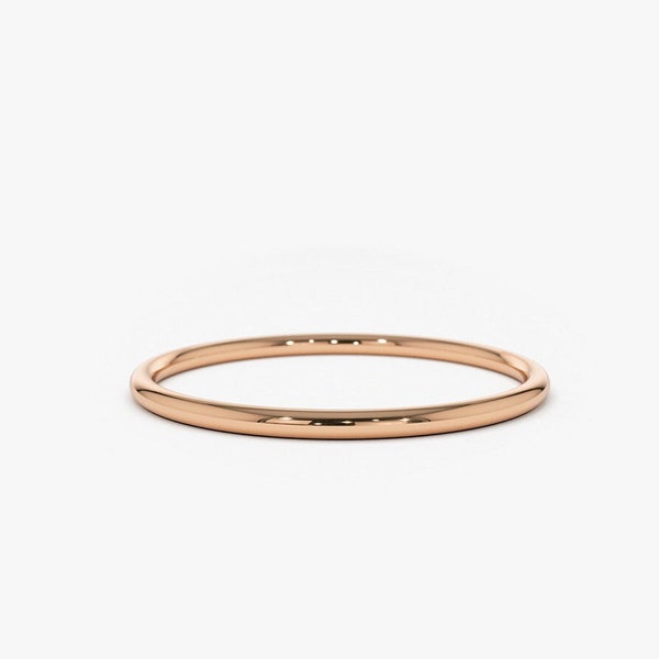 14K Solid Rose Gold Wedding Band / 1.2 MM Rose Gold Ring / Plain Rose Gold Band / Dainty Stacking Ring / Simple Delicate Ring / Thin band