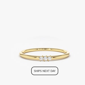 Minimalist Ring 14k Solid Gold Ships Next Day