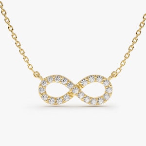 Diamond Infinity Necklace in 14K Gold