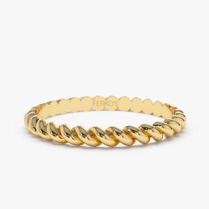 14K 2MM Solid Gold Twist Rope Ring