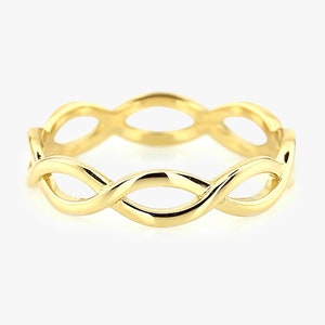14k Solid Gold Infinity Wedding Band / Infinity Rose Gold Wedding Band / Womens wedding ring / Rose Gold Ring
