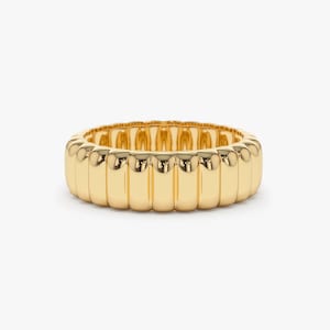 Gold Ring, 14k Solid Gold Iconic Dome Ring, Bold Statement Gold Ring, Women's Chunky Gold Ring, Dainty Bubble Ring Ferkos Fine Jewelry