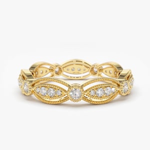 14k Vintage Art Deco Diamond Wedding Ring