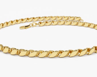 14k Solid Gold Unique Bracelet by Ferko's Fine Jewelry / Gold Link Chain / Last Minute Gift Idea Gift for Mom, Mothers Day Gift