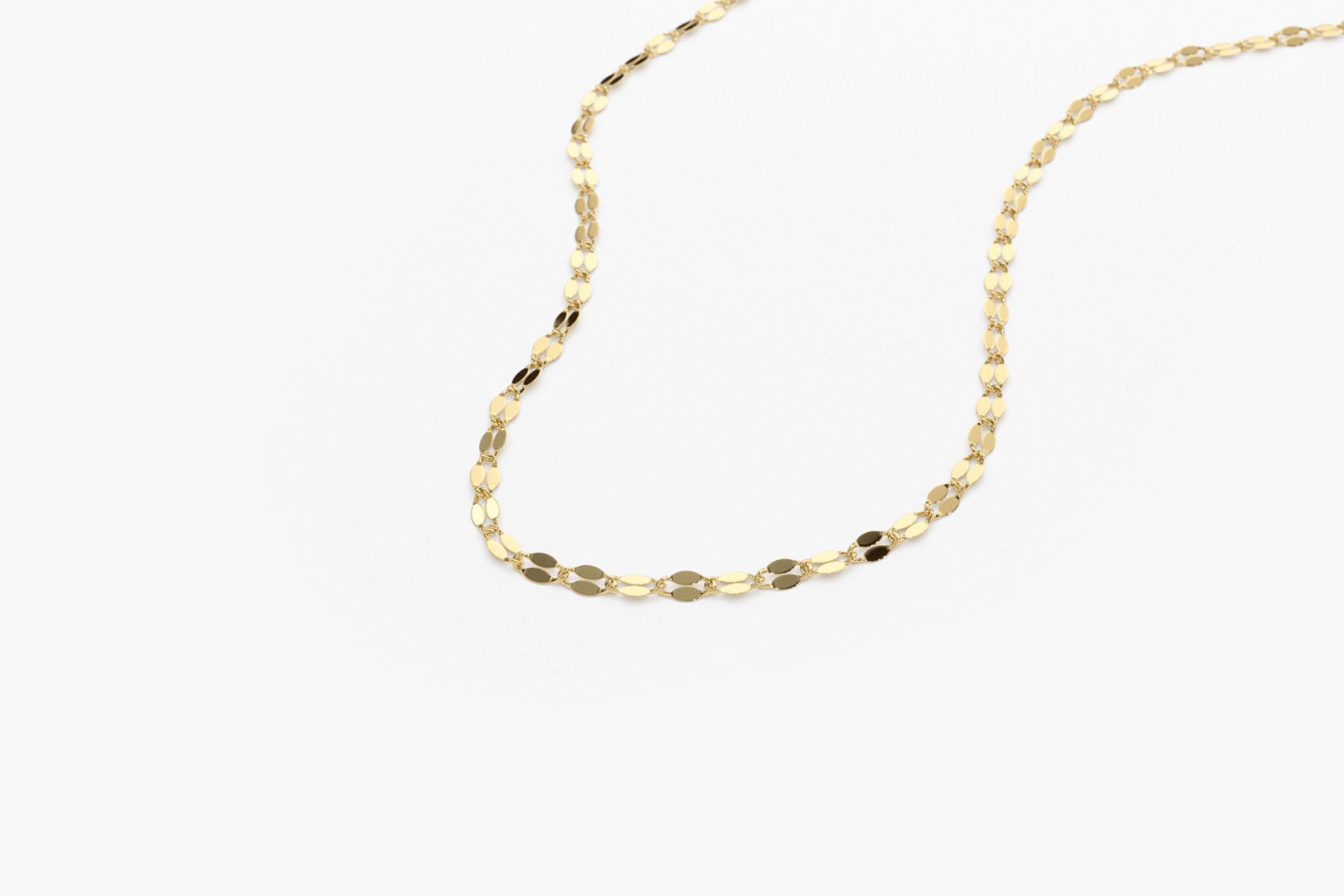 14K Gold Sparkle Chain Necklace / Diamond Cut Gold Necklace / Etsy