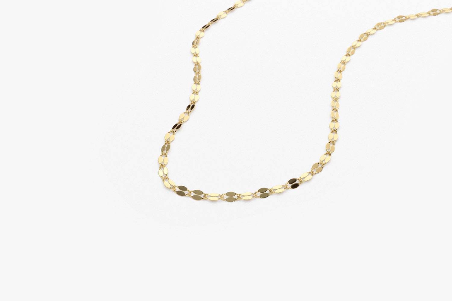 14K Gold Sparkle Chain Necklace Diamond Cut Gold Necklace