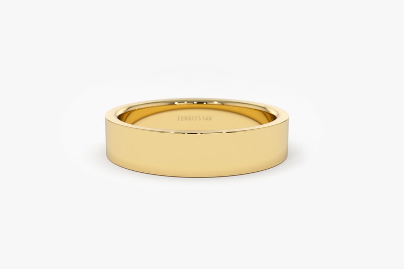 14k Men and Women Flat Wedding Band