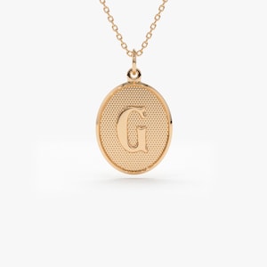 14k Gold Custom Font Letter Necklace Pendant