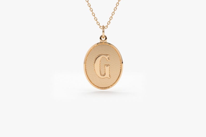 14k Gold Custom Font Letter Necklace Pendant