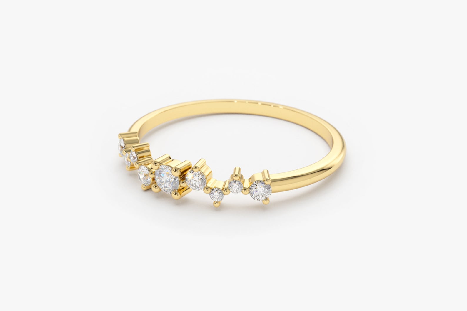 Multi Stone Diamond Ring / 14k Gold Diamond Cluster Ring / - Etsy UK