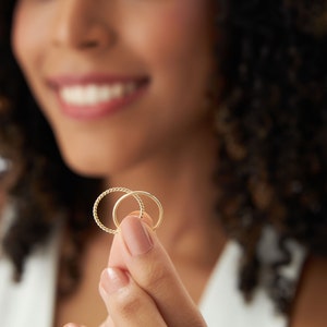 Gold Ring, 14K Solid Gold Round Wedding Band, 1.2 MM Yellow Gold Ring, Dainty Stacking Ring, Simple Delicate Ring, Thin wedding band