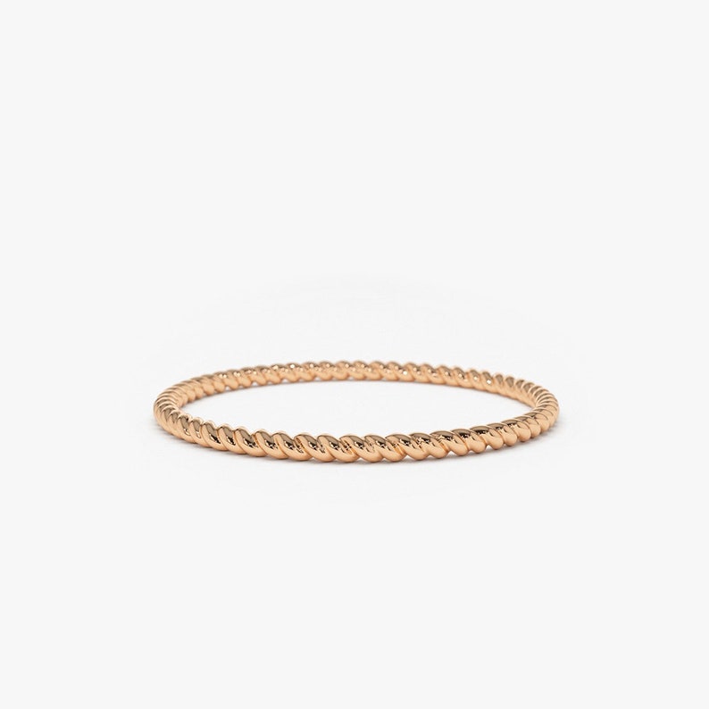 14k Rose Gold Twisted Rope Wedding Band