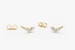 Tiny Diamond Studs / 14k Mini Trio Diamond Stud Earrings / V Shape Diamond Cluster Earrings be Ferkos Fine Jewelry / Birthday gift for her 