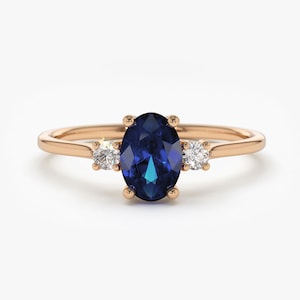 Sapphire Engagement Ring in 14k Rose Gold