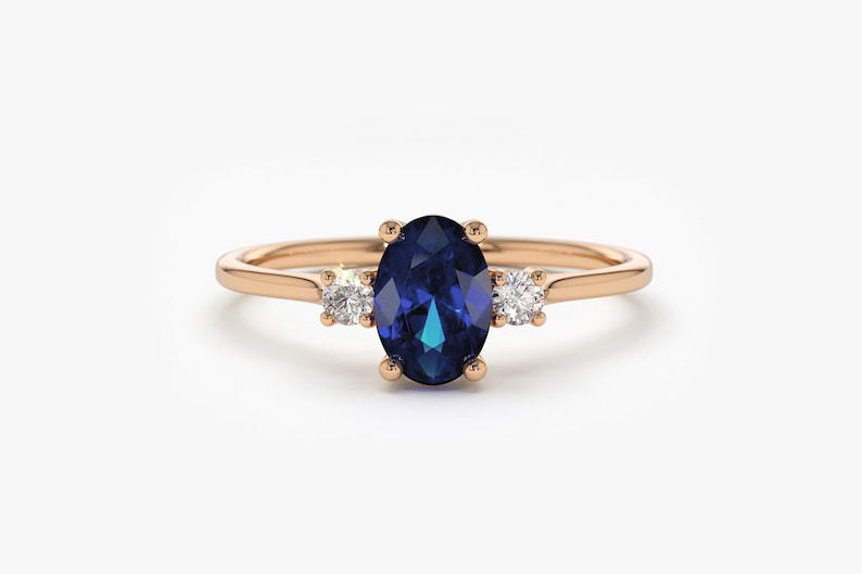 Sapphire Engagement Ring in 14k Rose Gold