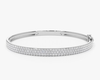 GHIDBK 4mm 6mm 8mm 18K Gold Plated Triple Row Bangle