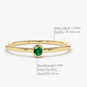 14k Emerald Gemstone Ring Measurements