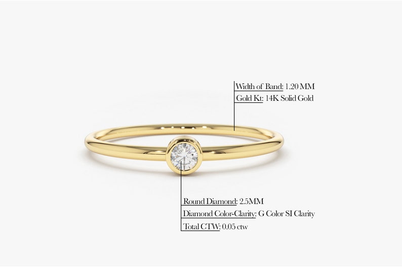 14k Diamond Solitaire Ring Measurements