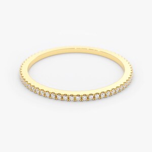 Micro Pave Diamond Eternity Band in 14k Gold