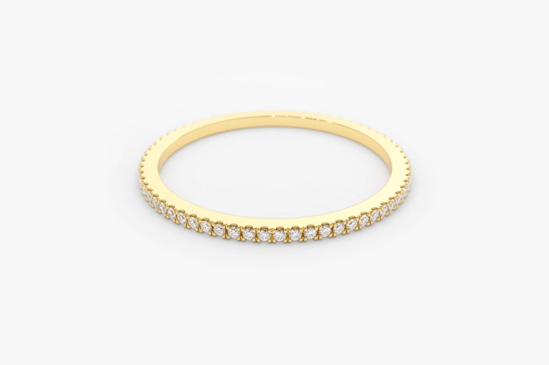 Micro Pave Diamond Eternity Band in 14k Gold