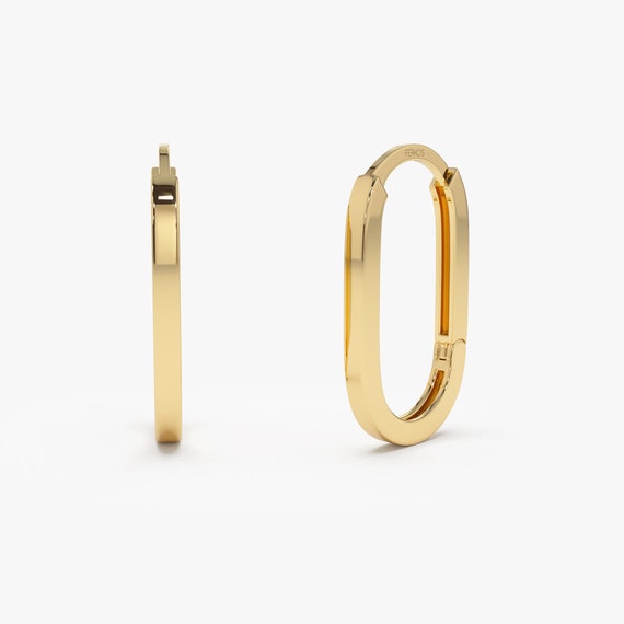 Double Paperclip Post Hoop Earring - Gold/Silver