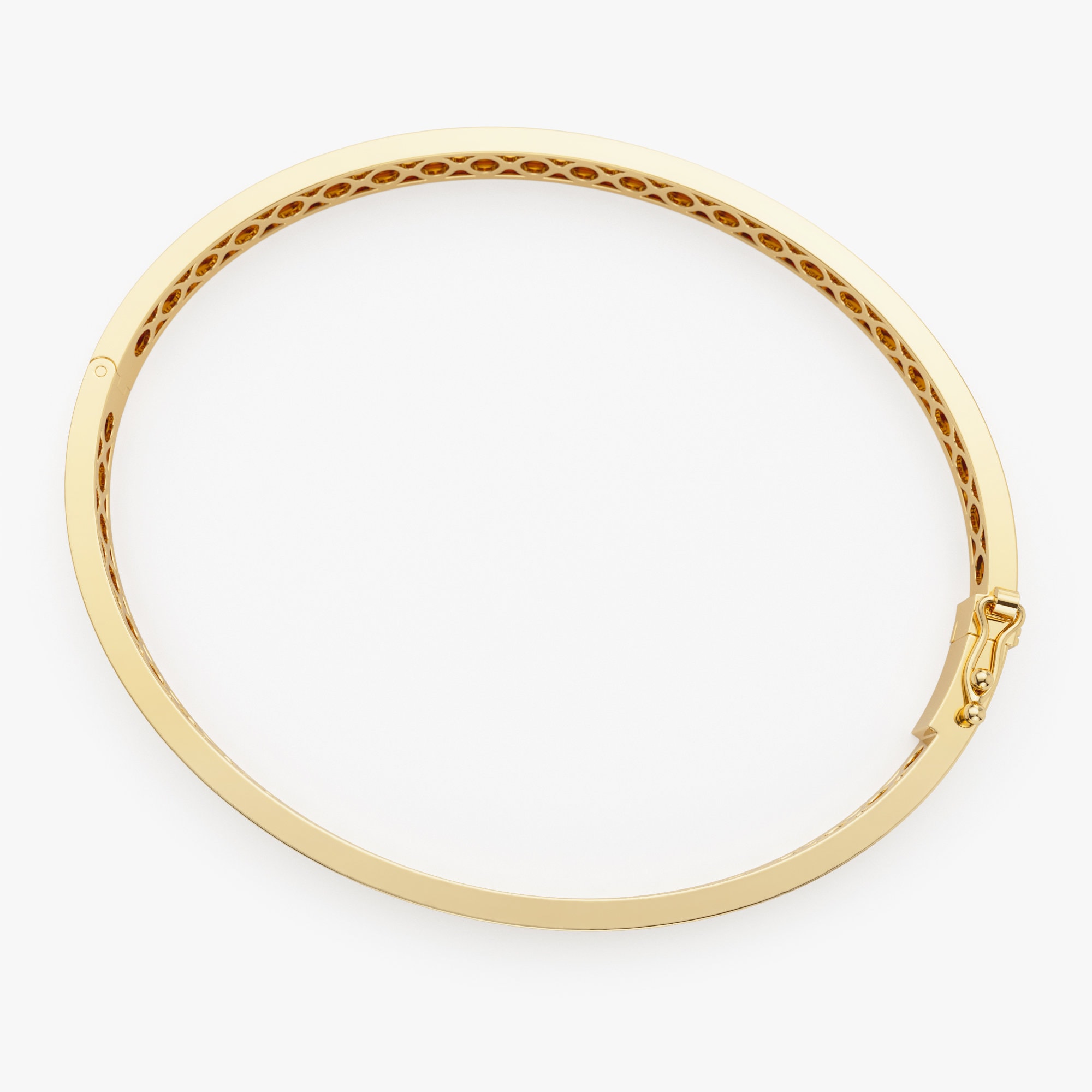 Bracciale Rigido Oro Lucido WOWORAMA – Bracciale Grosso E Largo, Aperto Con Cerniera, Gioiello Moda Donna