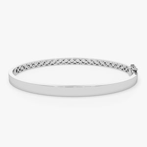 4MM 14K White Gold Flat Bangle Bracelet