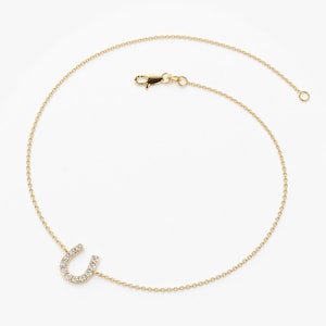 14k Gold Lucky HorseShoe Charm Bracelet Birdeye View